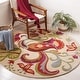 preview thumbnail 4 of 32, SAFAVIEH Handmade Blossom Rust Wool Rug 6' Round - Beige/Multi - Round