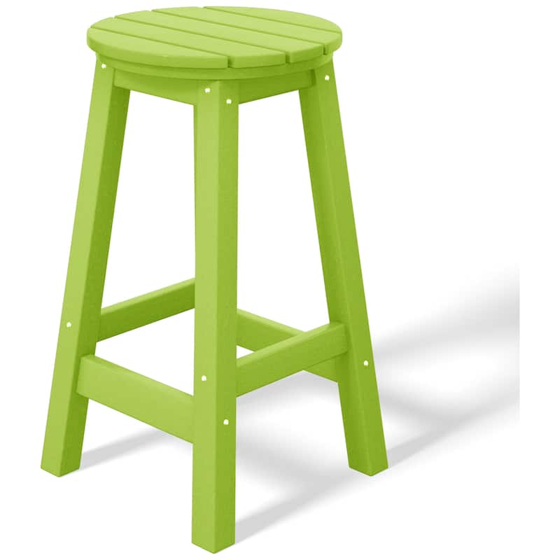 Laguna Hdpe All Weather Outdoor Patio 24" Round Counter Stool (Set Of 2)