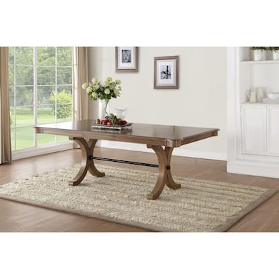 Blakk Grey Oak Extendable Dining Table with Trestle Base