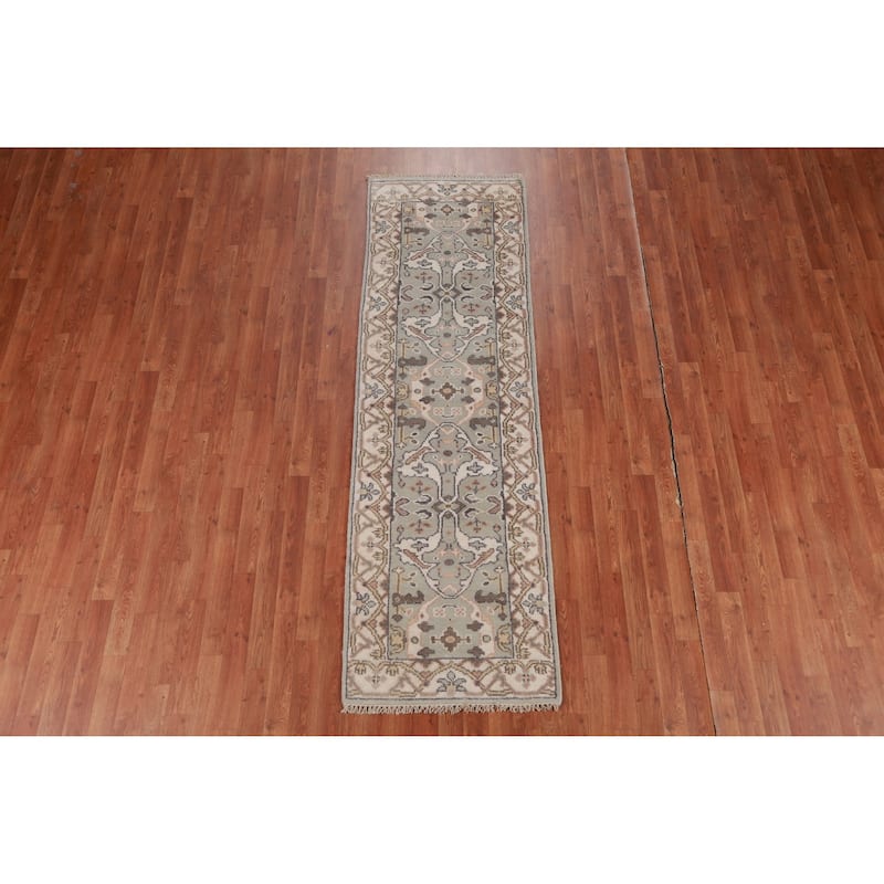 Transitional Oushak Runner Rug Hand-Knotted Wool Carpet - 2'5" x 8'1"