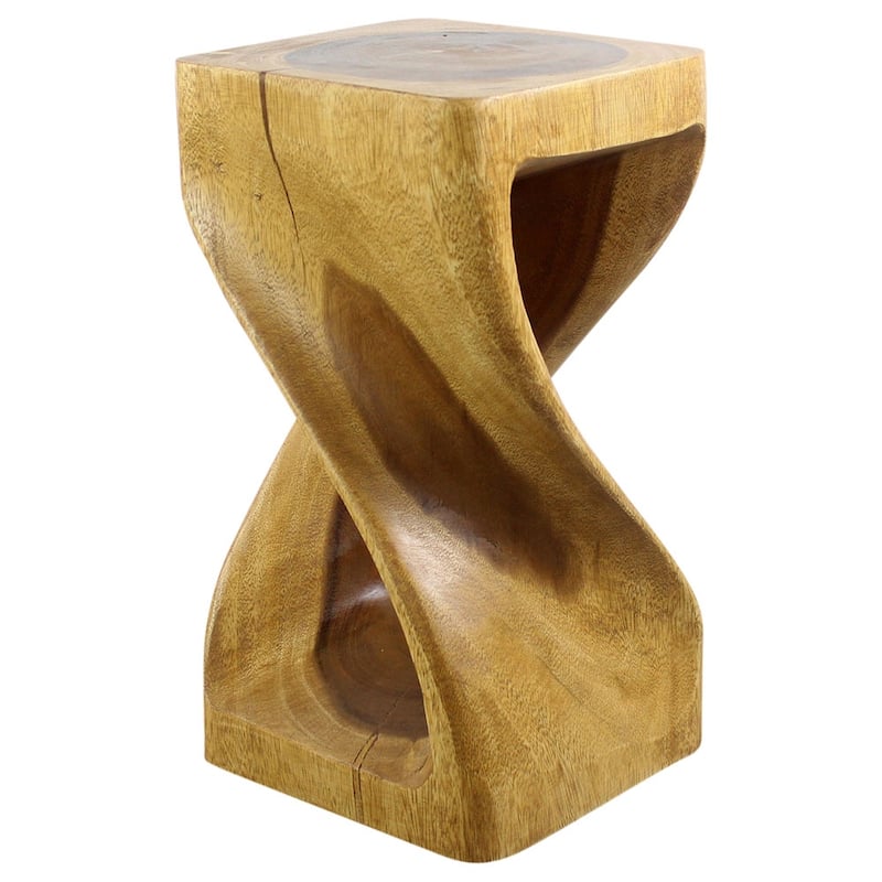 Haussmann® Original Wood Twist Stool 10 X 10 X 18 In High Oak Oil - 10" x 10" x 18"