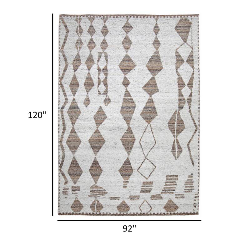 Betty 8 x 10 Area Rug, Geometric Pattern, Beige Brown Polyester, Cotton - 8 x 10