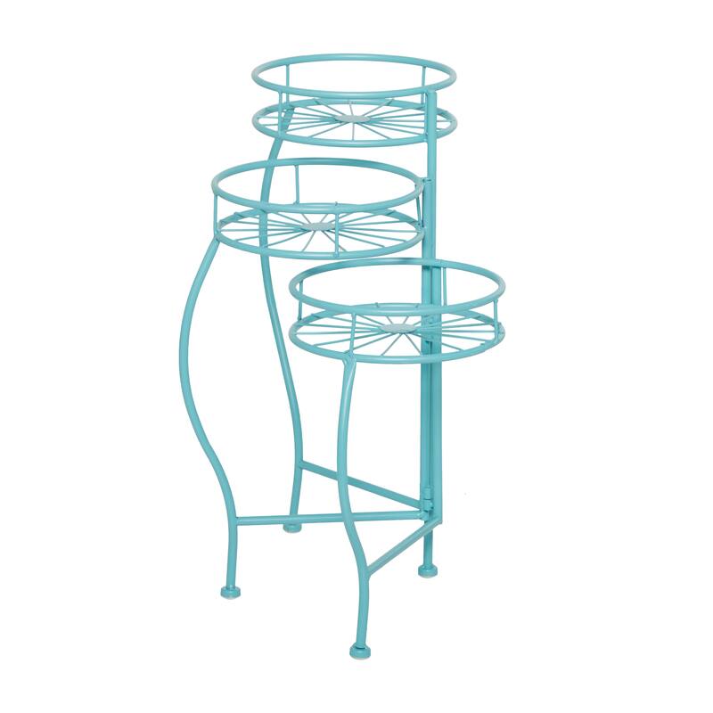 3 Round Shelves Metal Modern Plantstand 22 x 18 x 19 - 18 x 19 x 22