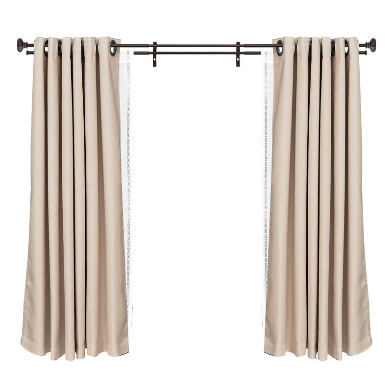 Utopia Alley Wall Mounted Window Treatment Telescoping Double Curtain Rod Set with Classic Cap, 5/8-Inch Diameter, Bronze