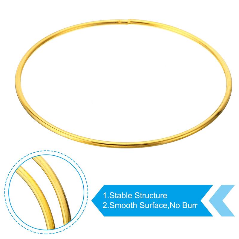 Dream Catcher Rings, 5 Pcs Macrame Wreath Floral Round Ring Hoop, Gold