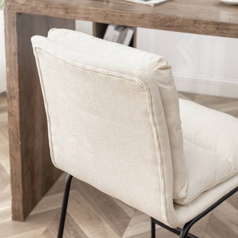 Modern 2 Piece Fabric 26 Inch Dining Chair with Footrest, Backrest, Cushion for Dining Room Kitchen Bedroom Living Room