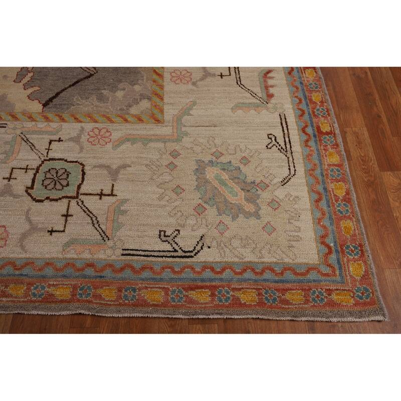 Oushak Turkish Large Area Rug Vegetable Dye Handmade Wool Carpet - 10'0"x 14'3"
