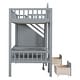 preview thumbnail 14 of 17, Impression & Beautiful Twin over Twin Bunk Bed Turn into Upper Bed and Down Desk, Changeable Table, Fun Place For Kids, Gray