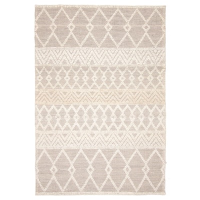 ECARPETGALLERY Braid weave Sienna Grey Wool Rug - 6'1 x 8'10