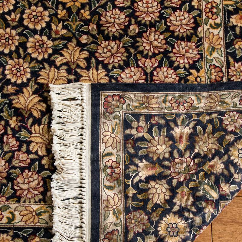 SAFAVIEH Royal Kerman Hand-Knotted Tempie Traditional Wool Rug - 8' x 10' - Navy/Navy - Runner/Rectangle