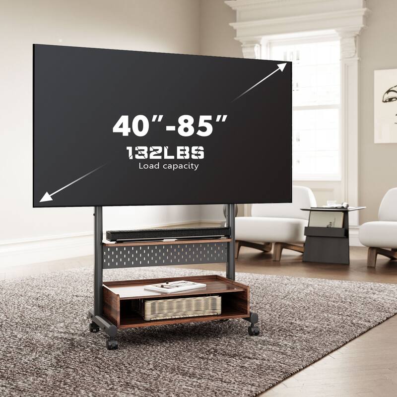 FITUEYES Rolling Floor TV Stand Mount for 40-85 Inch TVs