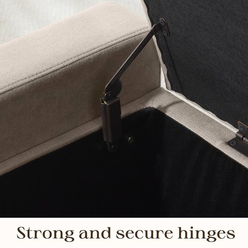 HUIMO Modern Upholstered Flip-Top Storage Ottoman