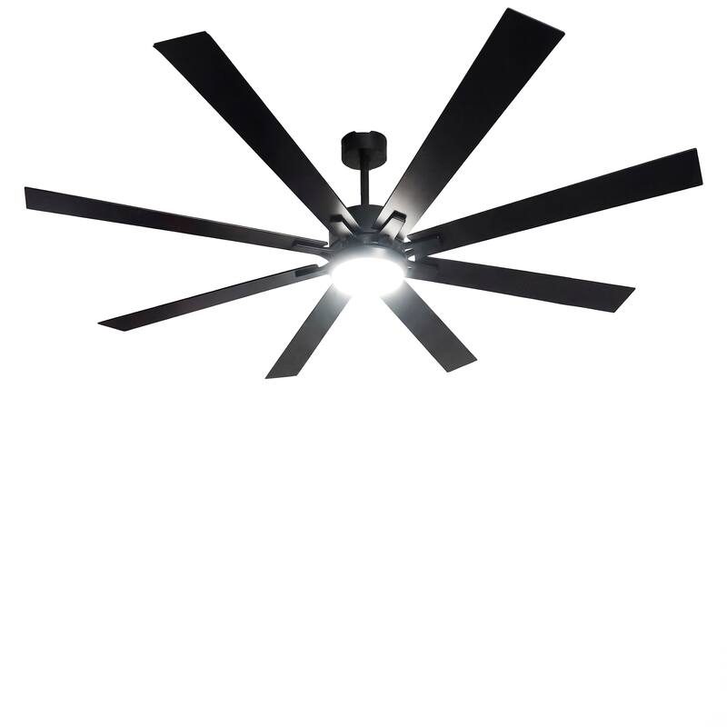 72"Celing Fan with Light and Remote Control Via WIFI Alexa,Large Celing Fan with 8 Plywood Blades,6 Speed Noiseless DC Motor