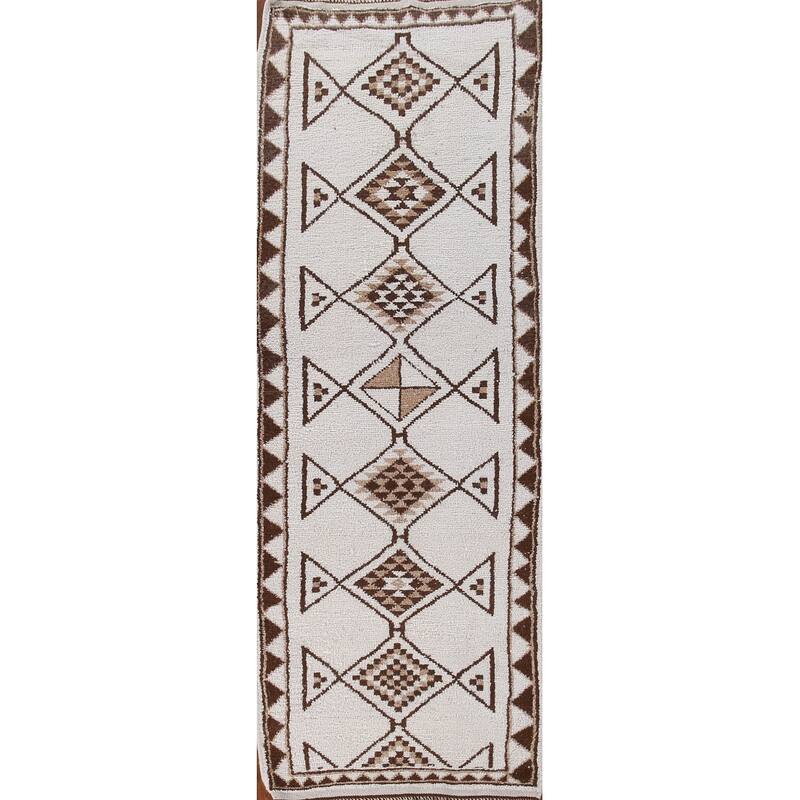Plush Turkish Anatolian Runner Rug Hand-knotted Oriental Wool Carpet - 3'1"x 10'1"