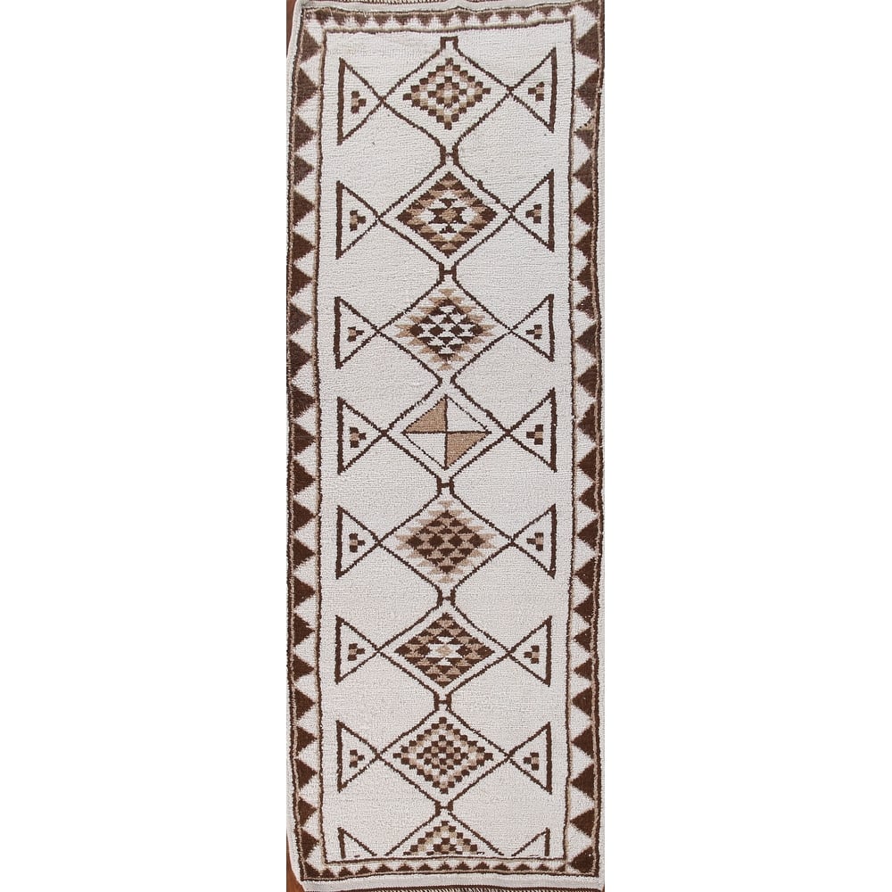 Plush Turkish Anatolian Runner Rug Hand-knotted Oriental Wool Carpet - 3'1"x 10'1"