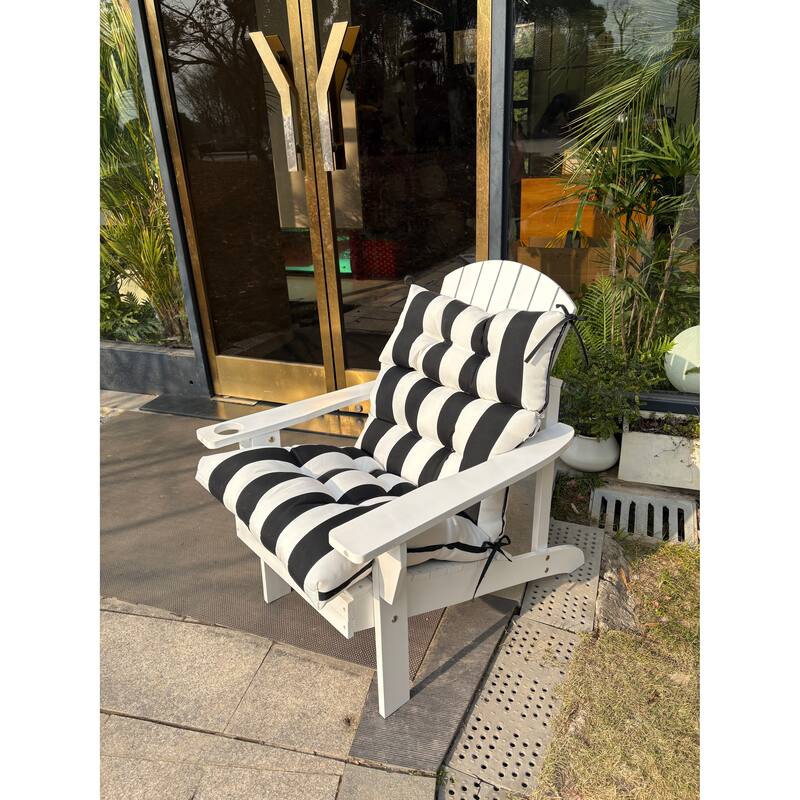2 Pcs Set High Back Patio Chair Cushions,Tufted Rocking Chair Cushions,Adirondack Cushions