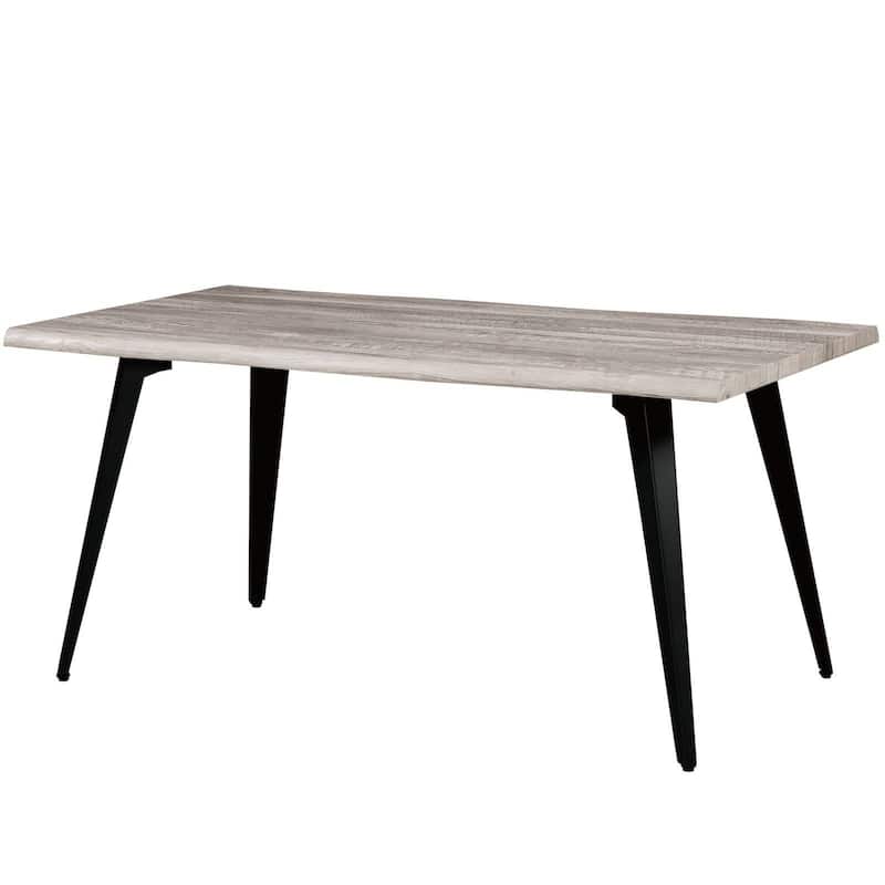 Ravenna Rectangular Dining Table with 63-Inch Wide MDF Tabletop and Powder Coated Metal Legs - Sunbleached Grey