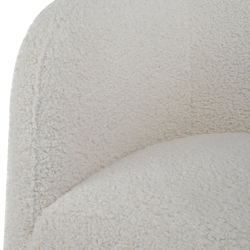 Uttermost Jacobsen Off White Shearling Accent Chair - 27"W x 28.5"H x 27"D