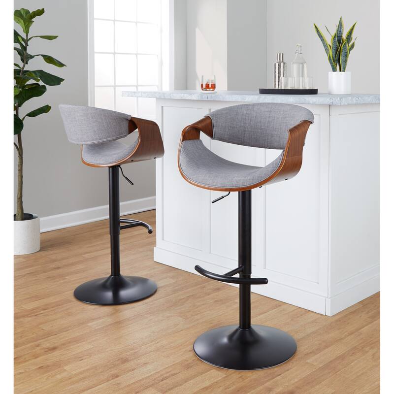 Carson Carrington Sauda Adjustable Bar Stool with Rounded T Footrest (Set of 2)
