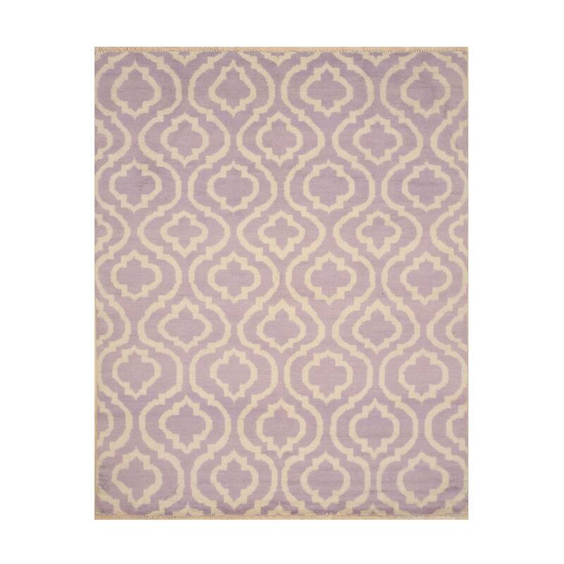 Purple Hand-Knotted Wool Contemporary Moroccan Rug, 9'6 x 13'6, Vibrant Statement Rug - L