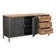 preview thumbnail 4 of 7, Somette Trellis Natural & Gunmetal Two Door Three Drawer Credenza