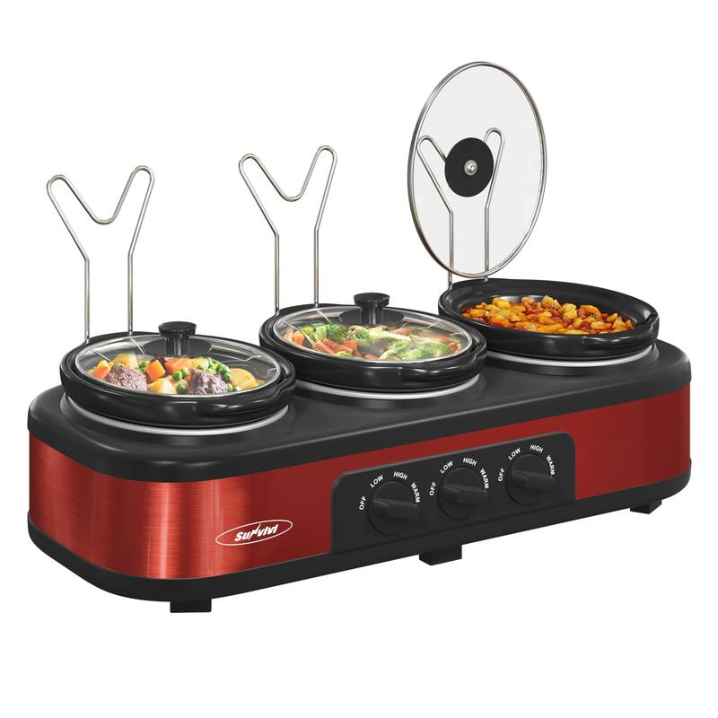 Royalcraft Triple Slow Cooker Stainless Steel