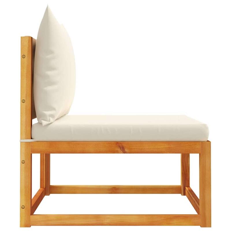 vidaXL Garden Sofa Armless with Cushions Wood Acacia&Rope - 25.6" x 25.6" x 25.6"