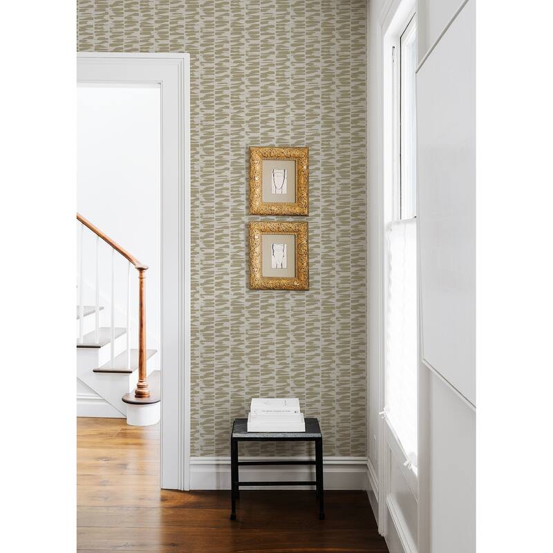 A-Street Prints Myrtle Gold Abstract Stripe Wallpaper