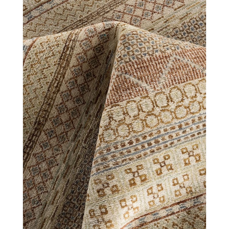 Gabbeh One-of-a-Kind Hand-Knotted Area Rug - Beige, 9' 3" x 12' 3" - 9' 3" x 12' 3"