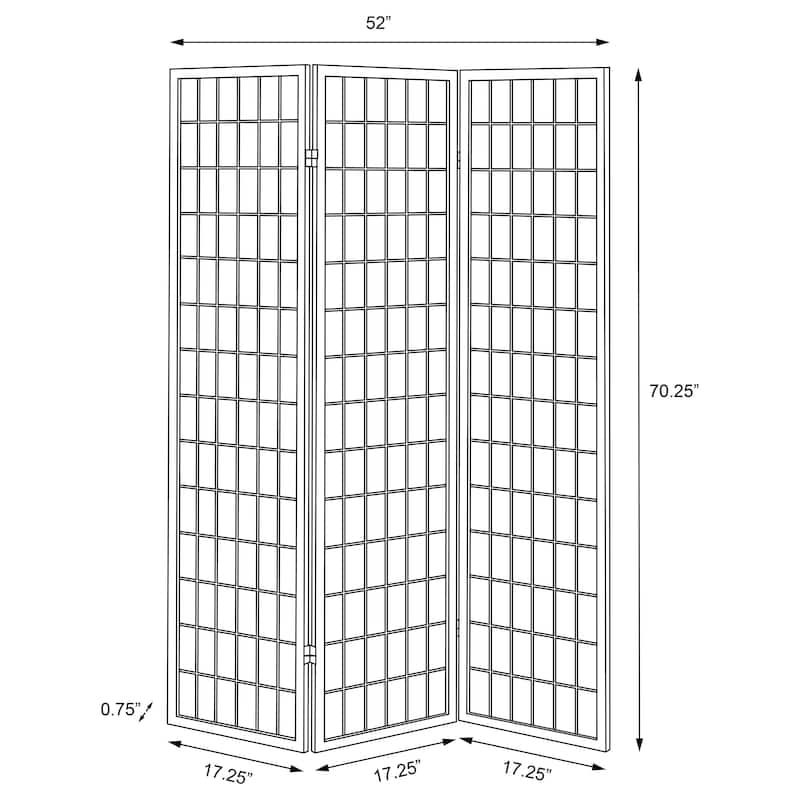Carrie 3-Panel Room Divider Folding Shoji Screen