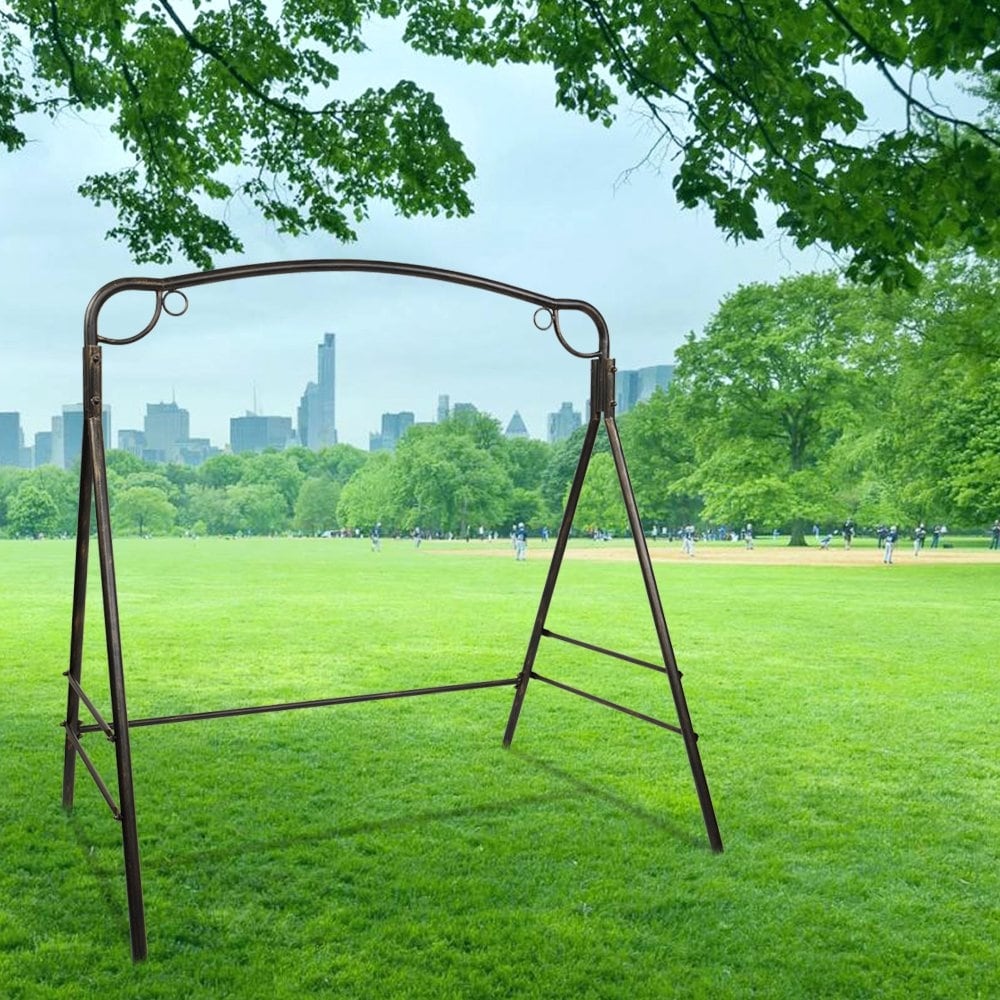 Zimtown Outdoor Garden Iron Art Swing Frame Bronze