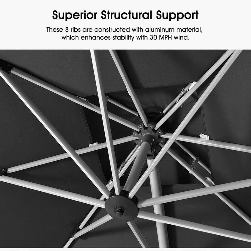 PURPLE LEAF 10 ft Double Top Round Windproof Offset Hanging Patio Umbrella