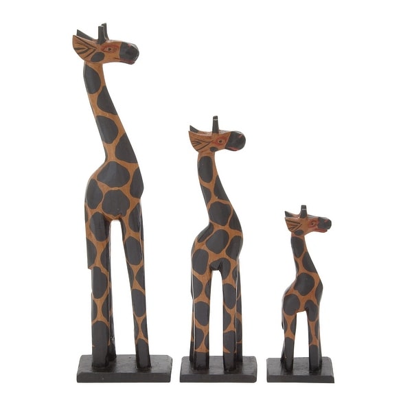 Elegant Wood Giraffe Set Of 3