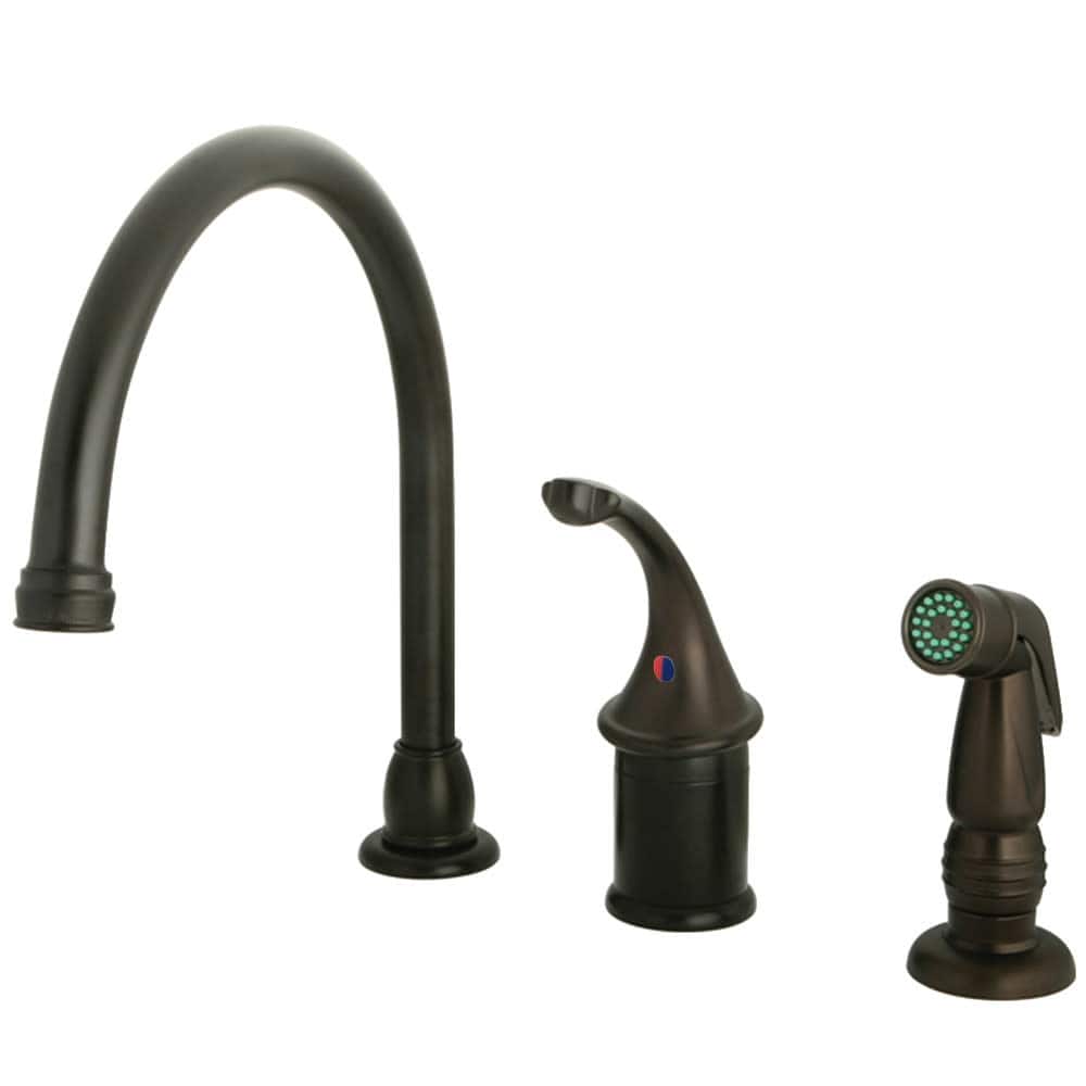 Kingston Brass Georgian Kitchen Faucet with Metal Lever Handle and