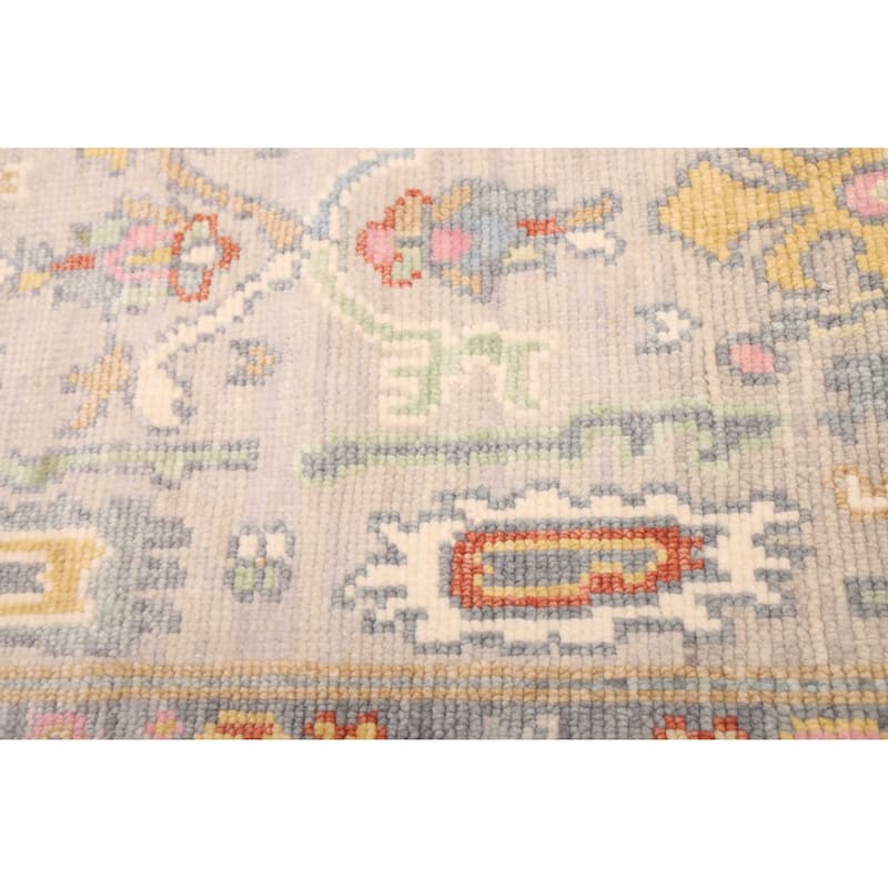 ECARPETGALLERY Hand-knotted Modern Oushak Light Grey Wool Rug - 2'8 x 7'11