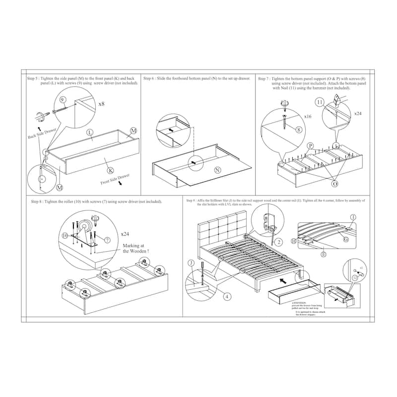 Queen Size Faux Leather Upholstered Storage Bed with Tufted Headboard in Black