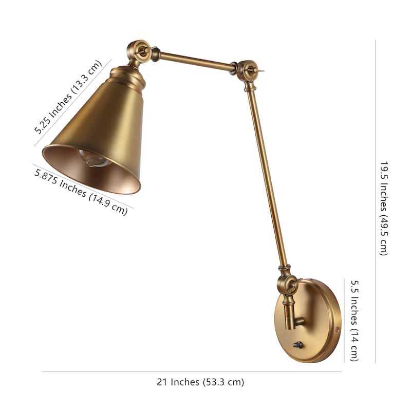 SAFAVIEH Lighting Kensley Wall Sconce - 5.9" x 21" x 19.5"