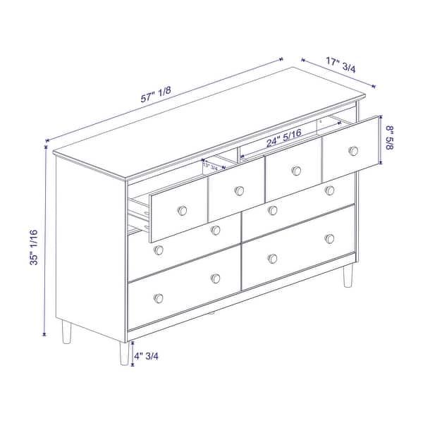 Middlebrook Bullrushes 6-drawer Solid Wood Dresser