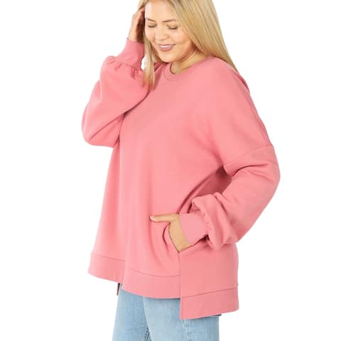 JED Women's High-Low Relaxed Fit Thick Pullover Sweatshirts