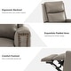 preview thumbnail 24 of 111, Fiacro 30.31" Genuine Leather Wingback Swivel Rocker Recliner with Nailhead Trim