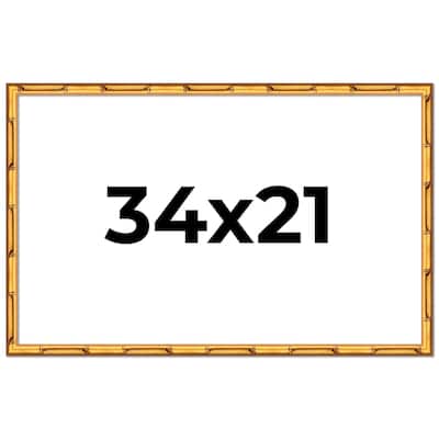 34x21 Frame Gold Bamboo Picture Frame Modern Photo Frame Includes UV Acrylic Shatter Guard Front Acid Free Foam Backing Board