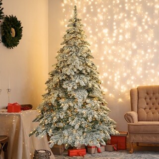 KI Store 7ft Christmas Tree Set With Ornaments & Lights – Champagne Gold Decorated Tree, Includes Remote & Timer