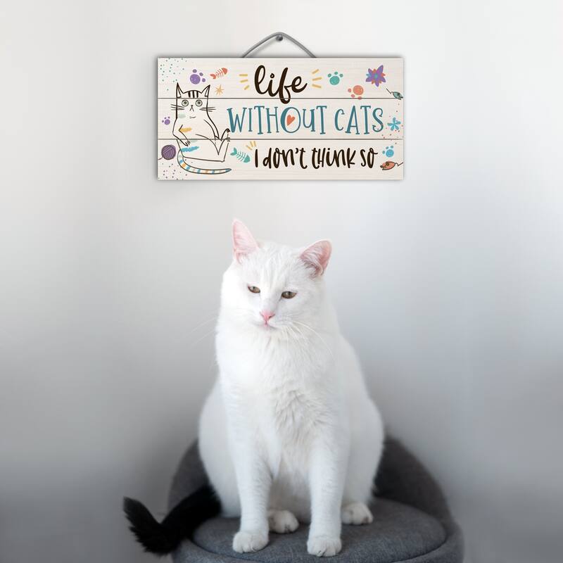 Wood Pallet Hanging Sign - Life Without Cats