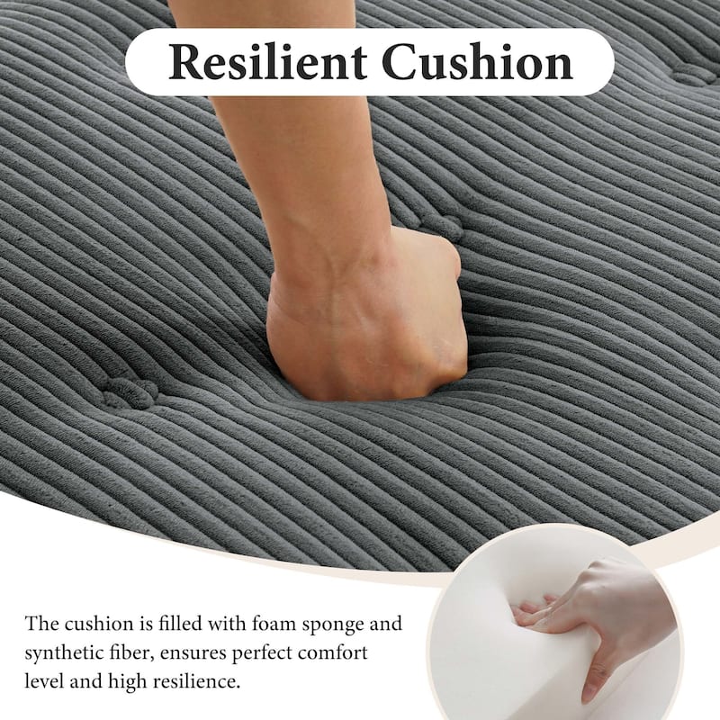 Modular Corduroy Corner Sectional Sofa Couch Set with Tufted Cushion