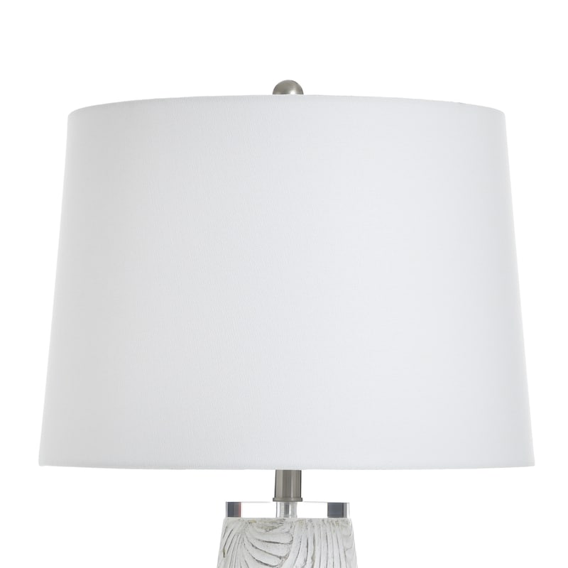 StyleCraft Poly Table Lamp - Glina Silver - White Shade