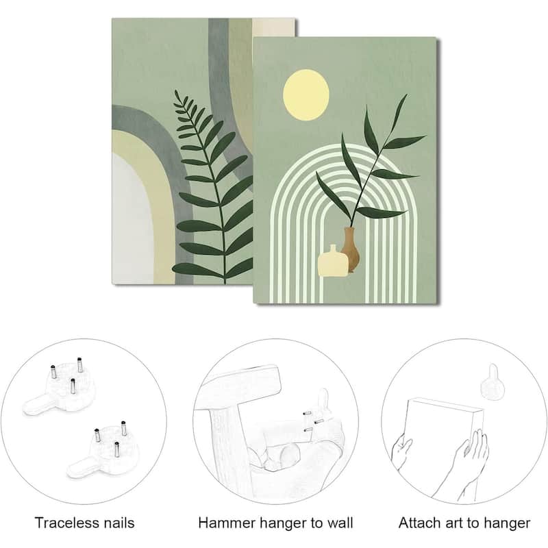 Sage Green Minimalist Framed Canvas Wall Art