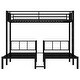 preview thumbnail 5 of 10, Metal Triple Bunk Bed for 3, Convertible Twin XL Over Twin & Twin Frame with Shelf, Ladder & Guardrails