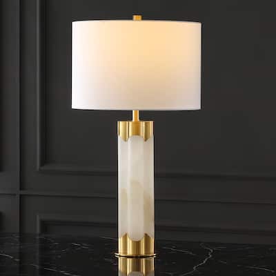 SAFAVIEH Couture Lighting 28-inch Chavez Alabaster Table Lamp - 15 IN W x 15 IN D x 28 IN H