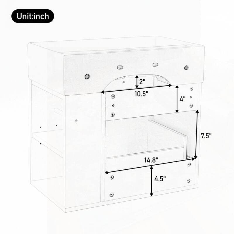 21.8 inch Wall Mounted Floating Cabinet Bathroom Vanity with Sink