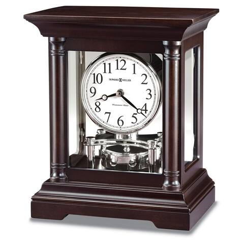Curata Cassidy Black Coffee Finish Wood Chiming Quartz Mantel Clock